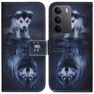 For Realme C75 Coloured Drawing Flip Leather Phone Case(Wolf and Dog)