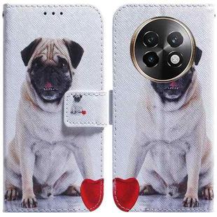 For Realme 13+ Global Coloured Drawing Flip Leather Phone Case(Pug)