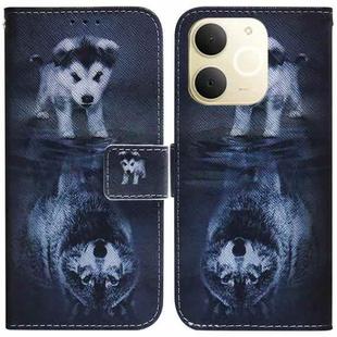 For Realme Narzo 80 Lite 4G / C71 India Coloured Drawing Flip Leather Phone Case(Wolf and Dog)