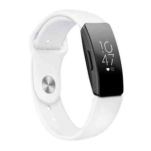 For Fitbit Inspire HR Solid Color Silicone Watch Band A Type Size: Small Size(White)