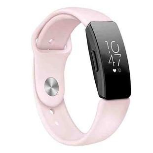 For Fitbit Inspire HR Solid Color Silicone Watch Band A Type Size: Small Size(Sand Powder)