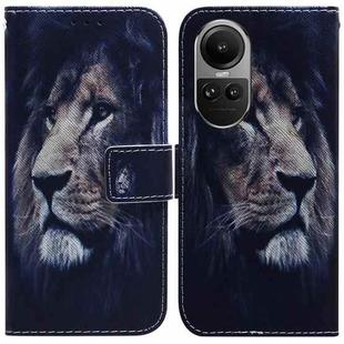 For OPPO Reno10 5G Global/Reno10 Pro Global Coloured Drawing Flip Leather Phone Case(Lion)