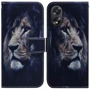 For OPPO A38 4G / A18 Coloured Drawing Flip Leather Phone Case(Lion)
