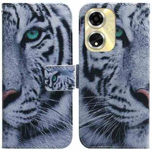 For OPPO A59 5G / A2M Coloured Drawing Flip Leather Phone Case(Tiger)