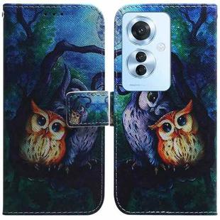 For OPPO F25 Pro 5G Global Coloured Drawing Flip Leather Phone Case(Oil Painting Owl)