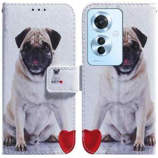 For OPPO F25 Pro 5G Global Coloured Drawing Flip Leather Phone Case(Pug)