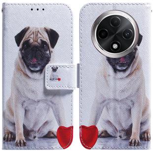 For OPPO A3 Pro 5G Coloured Drawing Flip Leather Phone Case(Pug)