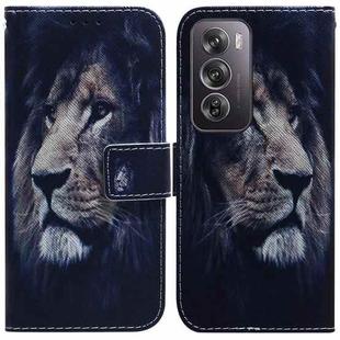 For OPPO Reno12 Pro 5G Global Coloured Drawing Flip Leather Phone Case(Lion)