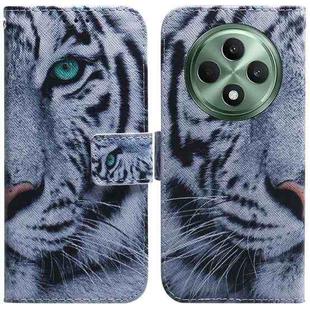 For OPPO Reno12 F 5G Coloured Drawing Flip Leather Phone Case(Tiger)