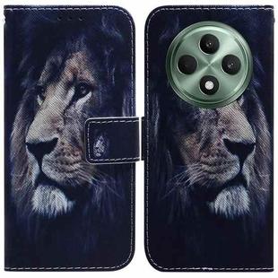 For OPPO Reno12 F 5G Coloured Drawing Flip Leather Phone Case(Lion)