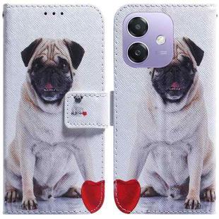 For OPPO A5x 5G / A3 4G / 5G / A3x 4G / 5G Coloured Drawing Flip Leather Phone Case(Pug)