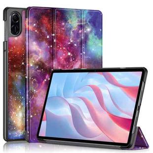 For Honor Pad X9 / X8 Pro 11.5 Coloured Drawing 3-Fold Holder Leather Tablet Case(Milky Way)