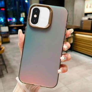 For iPhone X / XS IMD Colorful Gradient PC + Acrylic Phone Case(Black)