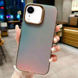 For iPhone XR IMD Colorful Gradient PC + Acrylic Phone Case(Black)