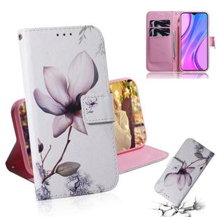 For Xiaomi Redmi 9 Colored Drawing Horizontal Flip Leather Case with Holder & Card Slot & Wallet(Magnolia Flower)