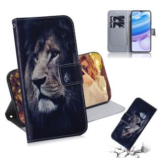 For Xiaomi Redmi 10X 5G Colored Drawing Horizontal Flip Leather Case with Holder & Card Slot & Wallet(Lion)