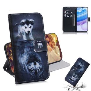 For Xiaomi Redmi 10X 5G Colored Drawing Horizontal Flip Leather Case with Holder & Card Slot & Wallet(Wolf and Dog)