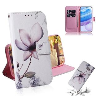 For Xiaomi Redmi 10X 5G Colored Drawing Horizontal Flip Leather Case with Holder & Card Slot & Wallet(Magnolia Flower)