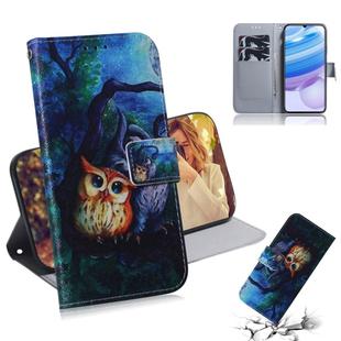 For Xiaomi Redmi 10X Pro 5G Colored Drawing Horizontal Flip Leather Case with Holder & Card Slot & Wallet(Oil Painting Owl)