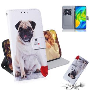 For Xiaomi Redmi Note 9 / 10X 4G Colored Drawing Horizontal Flip Leather Case with Holder & Card Slot & Wallet(Pug)