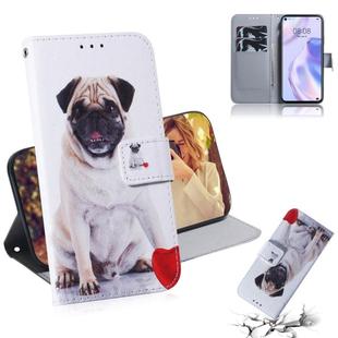 For Huawei P40 Lite 5G Colored Drawing Horizontal Flip Leather Case with Holder & Card Slot & Wallet(Pug)