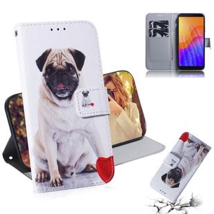 For Huawei Y5P Colored Drawing Horizontal Flip Leather Case with Holder & Card Slot & Wallet(Pug)