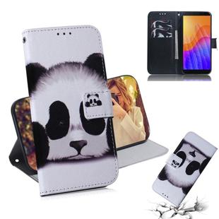For Huawei Y5P Colored Drawing Horizontal Flip Leather Case with Holder & Card Slot & Wallet(Panda)