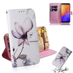 For Huawei Y5P Colored Drawing Horizontal Flip Leather Case with Holder & Card Slot & Wallet(Magnolia Flower)