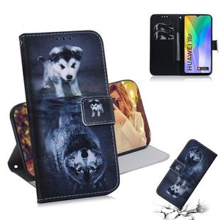 For Huawei Y6P Colored Drawing Horizontal Flip Leather Case with Holder & Card Slot & Wallet(Wolf and Dog)