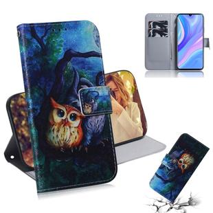 For Huawei P Smart S / Enjoy 10S / Y8P Colored Drawing Horizontal Flip Leather Case with Holder & Card Slot & Wallet(Oil Painting Owl)