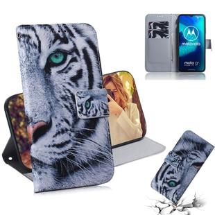 For Motorola Moto G8 Power Lite Colored Drawing Horizontal Flip Leather Case with Holder & Card Slot & Wallet(Tiger)