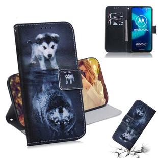 For Motorola Moto G8 Power Lite Colored Drawing Horizontal Flip Leather Case with Holder & Card Slot & Wallet(Wolf and Dog)