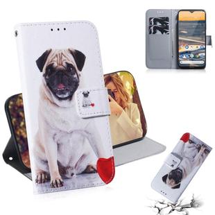 For Nokia 5.3 Colored Drawing Horizontal Flip Leather Case with Holder & Card Slot & Wallet(Pug)