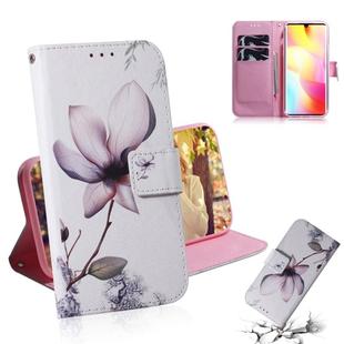 For Xiaomi Mi Note 10 Lite Colored Drawing Horizontal Flip Leather Case with Holder & Card Slot & Wallet(Magnolia Flower)