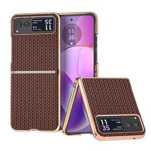 For Motorola Razr 40 Genuine Leather Luxury Series Nano Plating Phone Case(Coffee)