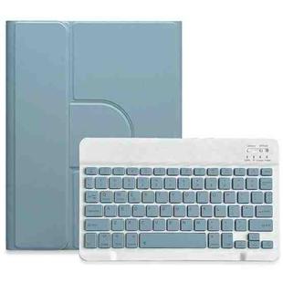 For iPad Air 2022 / iPad Pro 11 2021 Square Button 360 Degree Rotatable Bluetooth Keyboard Leather Case(Mist Blue)