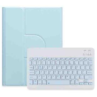 For iPad Air 2022 / iPad Pro 11 2021 Square Button 360 Degree Rotatable Bluetooth Keyboard Leather Case(Sky Blue)