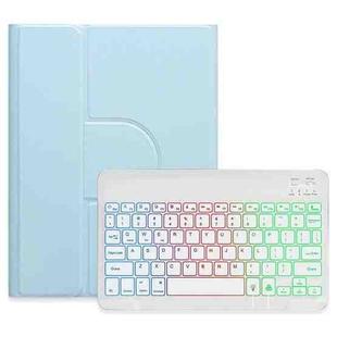 For iPad 10th Gen 10.9 2022 Three-color Backlight White 360 Degree Rotatable Bluetooth Keyboard Leather Case(Sky Blue)
