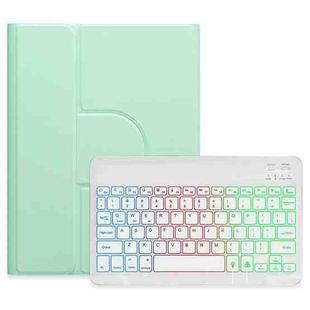 For iPad 10.2 2021 / Air 2019 Three-color Backlight White 360 Degree Rotatable Bluetooth Keyboard Leather Case(Mint Green)