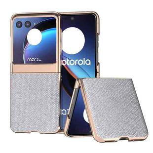 For Motorola Razr 40 Ultra Nano Plating Diamond Texture Phone Case(Silver)