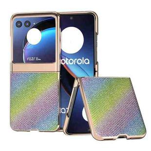 For Motorola Razr 40 Ultra Nano Plating Diamond Texture Phone Case(Rainbow)