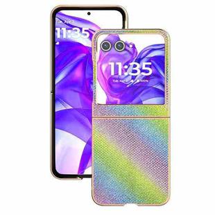 For Motorola Razr 50 Nano Plating Diamond Texture Phone Case(Rainbow)