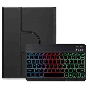 For iPad 10.2 2021 / Air 2019 Three-color Backlight Black 360 Degree Rotatable Bluetooth Keyboard Leather Case(Black)