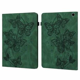 For Amazon Fire Max 11 Embossed Butterfly Pattern Leather Tablet Case(Green)