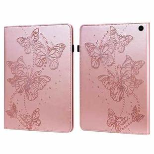 For Amazon Fire Max 11 Embossed Butterfly Pattern Leather Tablet Case(Pink)