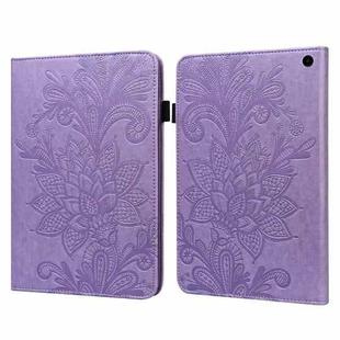 For Amazon Fire Max 11 Lace Flower Embossing Pattern Leather Tablet Case(Purple)