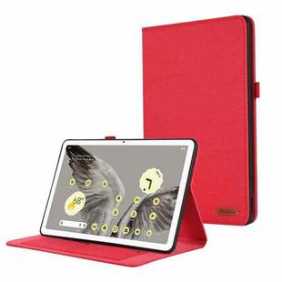For Google Pixel Tablet Fabric Leather Tablet Case(Red)