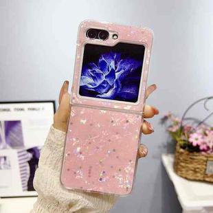 For Samsung Galaxy Z Flip5 Shell Pattern Glitter Shockproof Phone Case(Pink)