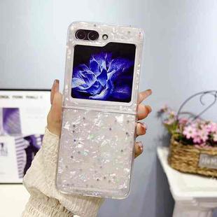 For Samsung Galaxy Z Flip5 Shell Pattern Glitter Shockproof Phone Case(Transparent)