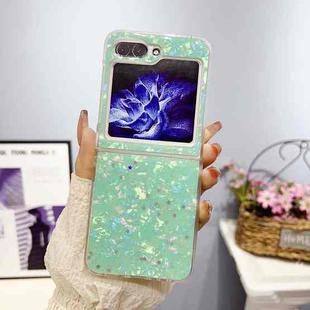 For Samsung Galaxy Z Flip5 Shell Pattern Glitter Shockproof Phone Case(Green)